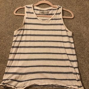 Navy and White Abercrombie and Fitch Tank